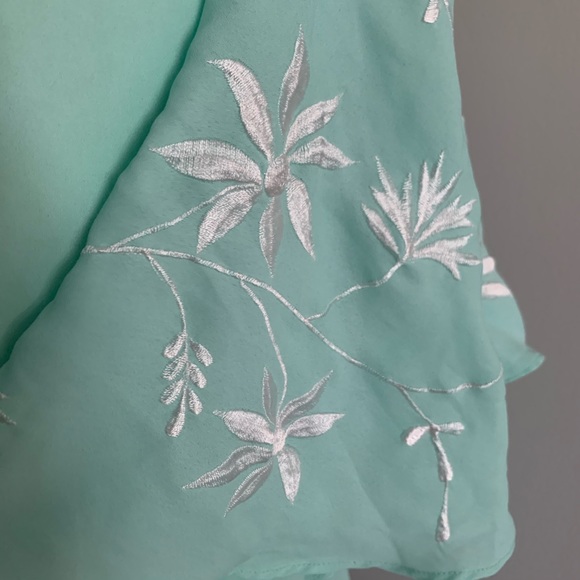 ESHAKTI Mint Fluttered Sleeve Chiffon Top - Picture 7 of 7